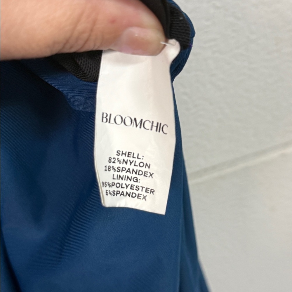 Bloomchic Solid Deep Blue Elegant One Piece Swims… - image 7